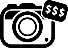 Photo Camera On Sale With Dollars Label Craft Design Svg File, Free Vectors File